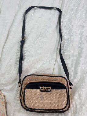 Woven Crossbody Bag with Black Trim - Unbranded